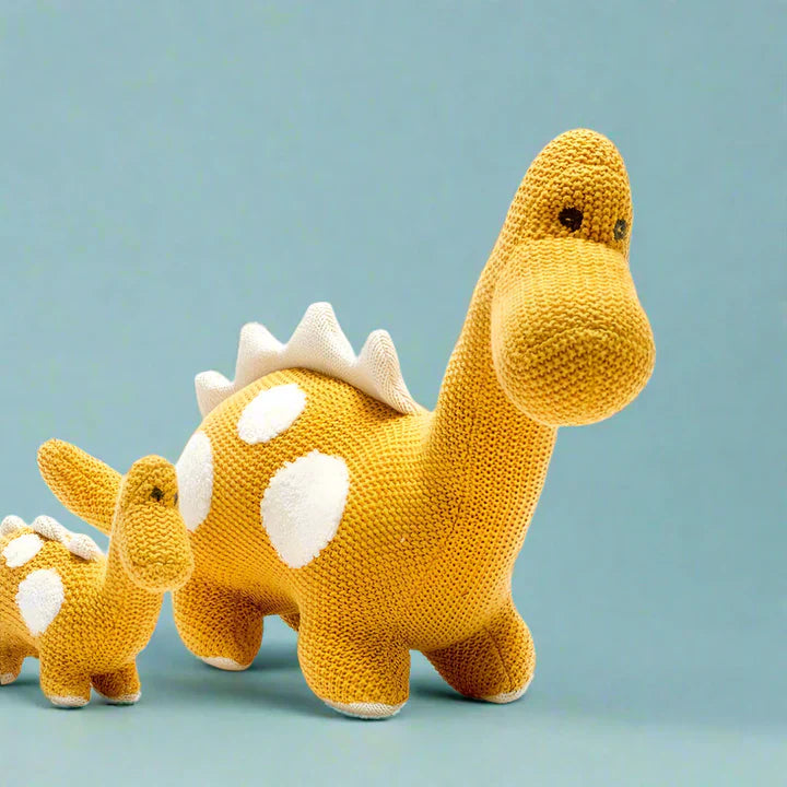 Large Knitted Organic Cotton Diplodocus Baby Toy - BY5831 - Uneeka